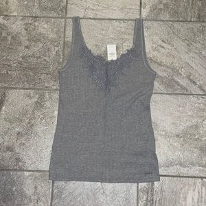 Hollister ribbed tank with floral details. Women’s size large.